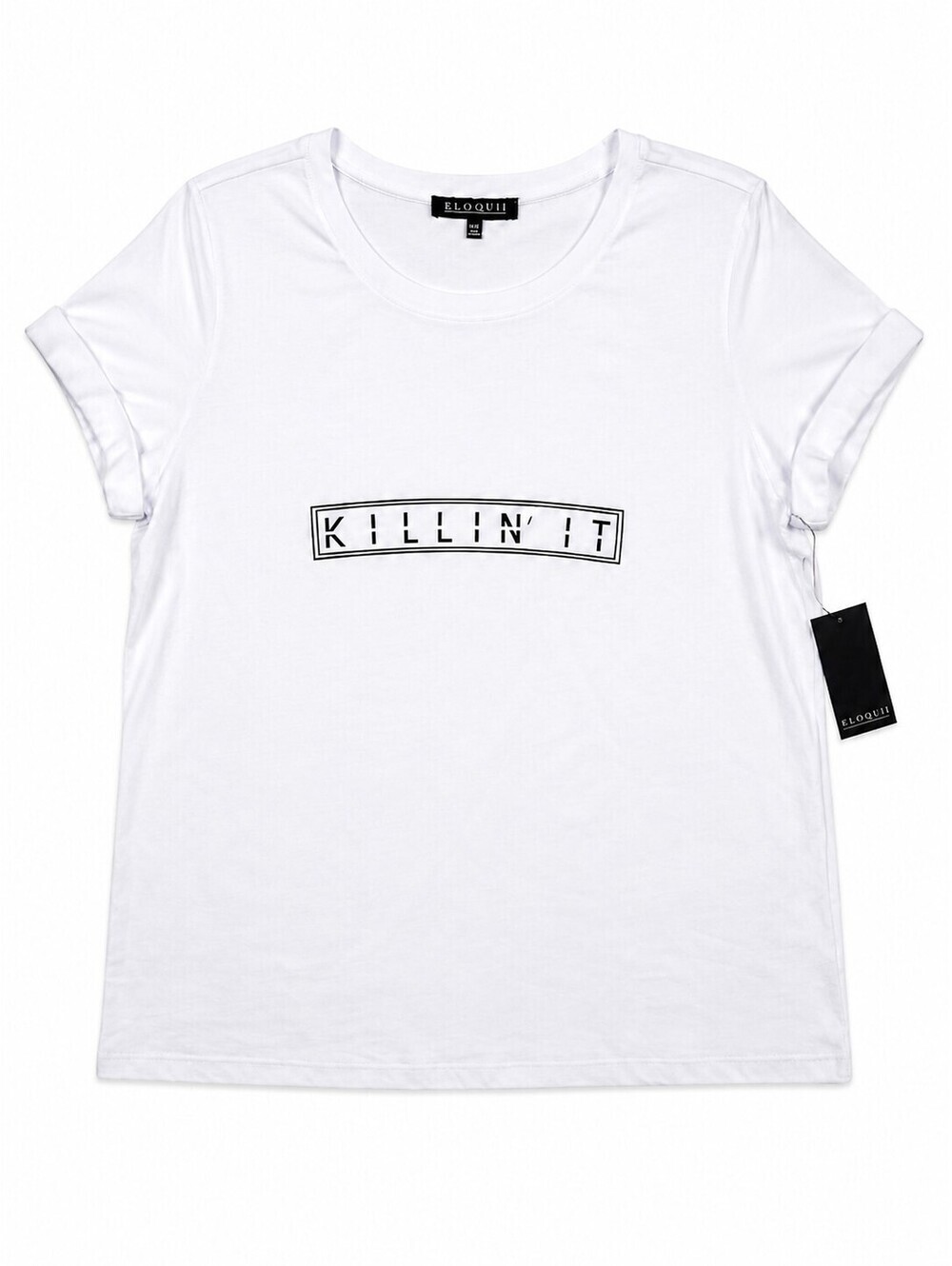 NWT Eloquii Killin' It Graphic Tee White Short Sleeve T-Shirt Plus Size 14/16